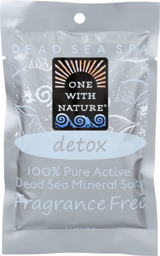 One with Nature - Bath Salts Fragrance Free Detox, 2.5 Oz | Pack of 6