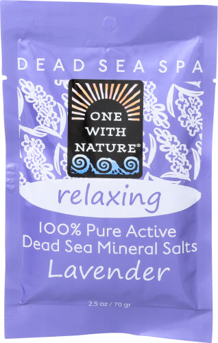 One with Nature - Dead Sea Mineral Salts Relaxing Lavender, 2.5 Oz | Pack of 6