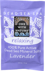 One with Nature - Dead Sea Mineral Salts Relaxing Lavender, 2.5 Oz | Pack of 6