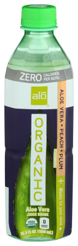 Alo - Juice Aloe Vera Peach Plum Organic, 16.9 Fl Oz | Pack of 12