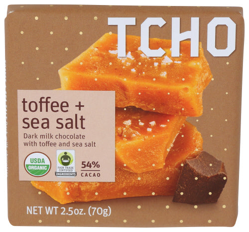 TCHO - Dark Milk Chocolate Toffee + Sea Salt, 2.5 OZ. | Pack of 12