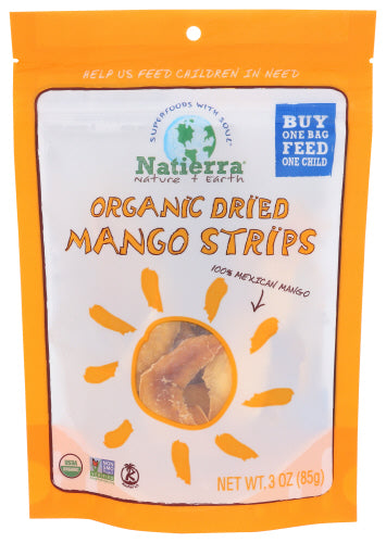 NATIERRA - Organic Dried Mango Strips, 3 Oz - Pack of 6