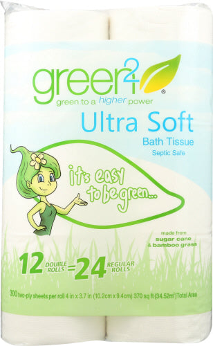 Green2 - Ultra Soft Bath Tissue, 12 Roll | Pack of 8