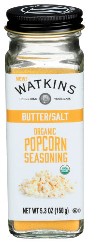 Watkins Inc. - Organic Popcorn Seasoning - Butter/Salt, 5.3 Oz Jar | Pack of 3