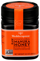 Wedderspoon - Raw Monofloral Manuka Honey KFactor 16 - 8.8oz | Pack of 6