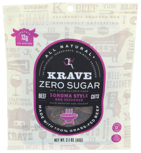 KRAVE - Sonoma BBQ Jerky, 2.1 Oz | Pack of 8