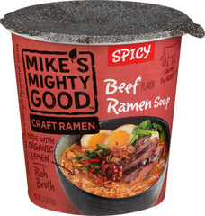 Mike's Mighty Good - Spicy Beef Flavor Ramen Noodle Soup Cup, 1.8 oz | Pack of 6