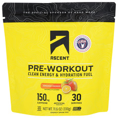 Ascent - Pre-Workout Clean Energy & Hydration Fuel - Orange Mango 30 Servings, 11.6 Oz