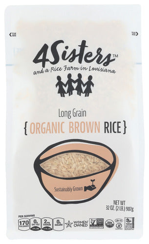 4Sisters - Long Grain Brown Rice, 5 lbs | Pack of 6