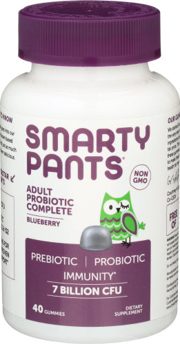 SmartyPants - Gummy Vitamins Adult Probiotic Complete Vitamins, Blueberry, 40 Count