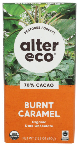 Alter Eco - Dark Salted Burnt Caramel Organic Chocolate, 2.82 oz | Pack of 12