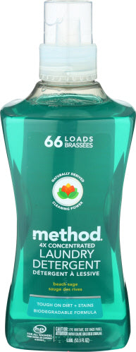 Method Home Care - Beach Sage Laundry Detergent, 53.5 Fl Oz | Pack of 4