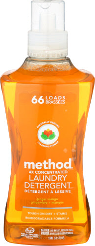 Method Home Care - Ginger Mango Laundry Detergent, 53.5 Fl Oz | Pack of 4