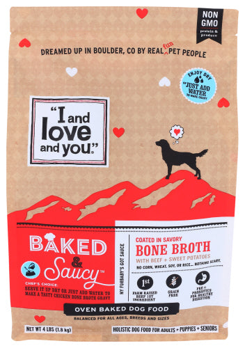 I And Love And You - Dog Food Baked Saucy Beef, 4 LB | Pack of 6