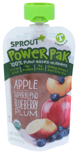 Sprout - Toddler Puree Blueberry Superfruit, 4.22 oz | Pack of 6