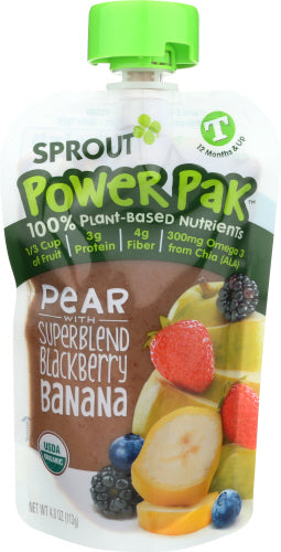 Sprout - Baby Food in Banana, Buckwheat and Blackberry, 4.22 oz | Pack of 6