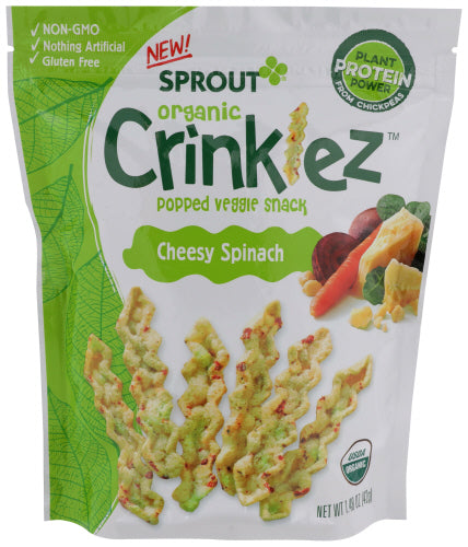 Sprout - Crinklez Cheesy Spinach Sprout, 1.48 oz | Pack of 6