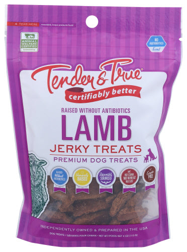Tender & True - Lamb Recipe Jerky Dog Treats, 4 Oz | Pack of 10