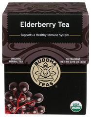 Buddha Teas - Organic Elderberry Tea, 18 Bags | Pack of 6