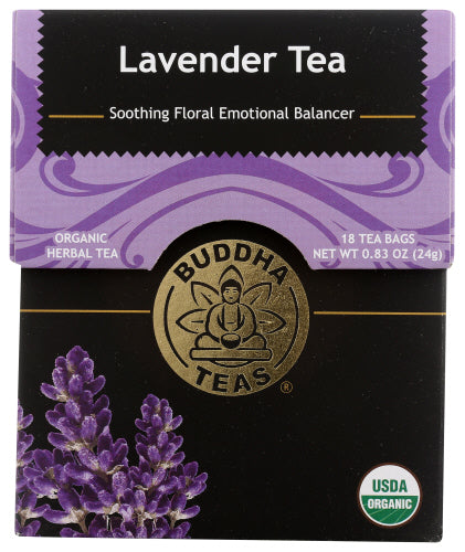 Buddha Teas - Herbal Tea, Lavender, 18 bags | Pack of 6