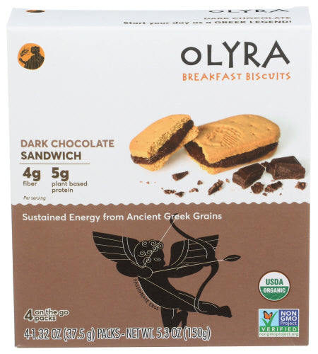 OLYRA - Sandwich Dark Chocolate Breakfast Biscuit, 5.3 Oz | Pack of 6