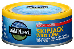 Wild Planet - Skipjack Wild Tuna No Salt Added, 5 oz | Pack of 12