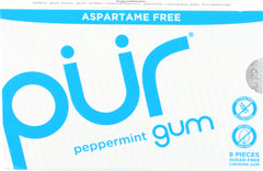 Pur Gum - Aspartame Free Gum Peppermint, 9 Pc | Pack of 12