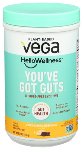 Vega - You've Got Guts Protein Powder - Choco Cinnamon Banana, 14.3oz