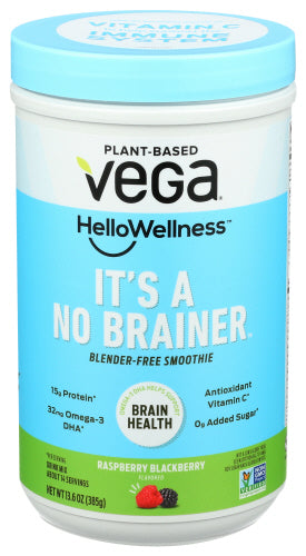 Vega - It's a No Brainer Protein Powder - Raspberry Blackberry, 13.6oz