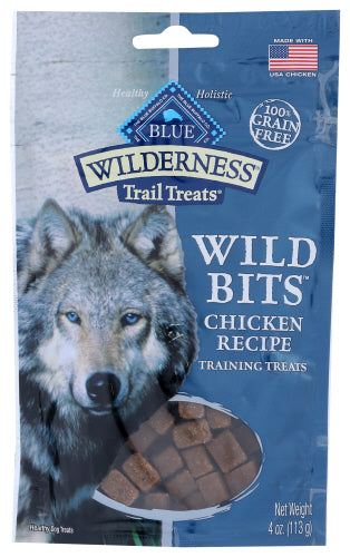 Blue Buffalo - Wilderness 100% Grain-Free Wild Bits Chicken Recipe Dog Treats, 4 Oz | Pack of 8