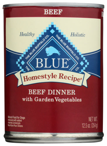 Blue Buffalo - Homestyle Recipe Beef Dinner with Garden Vegetables for Dogs, 12.5 Oz | Pack of 12