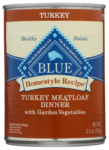 Blue Buffalo - Homestyle Recipe Wet Dog Food Turkey Meatloaf Dinner with Garden Vegetables, 12.5 Oz | Pack of 12