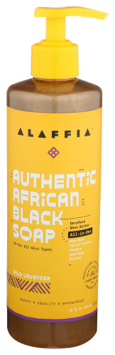 Alaffia - Authentic African Black Soap All-in-One Wild Lavender, 16 Fl Oz