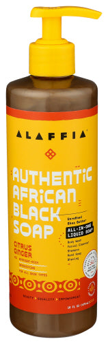 Alaffia - African Black Soap Citrus Ginger, 16 Fl Oz