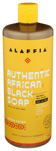 Alaffia - Citrus Ginger Authentic African Black Soap, 32 Fl Oz