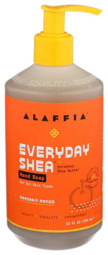 Alaffia - Everyday Shea Hand Soap Liquid Mandarin Mango, 12 Oz