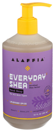 Alaffia - Everyday Shea Hand Soap Liquid Lavender Spice, 12 Oz