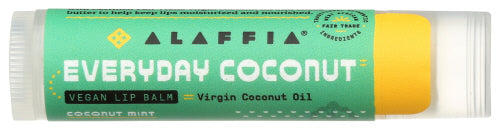 Alaffia - Lip Balm Mint Coconut Mint, 0.15 Oz | Pack of 24