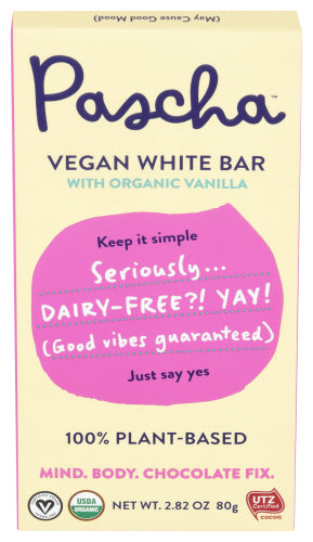 Pascha - Organic Vegan White Bar, 2.82 Oz | Pack of 10