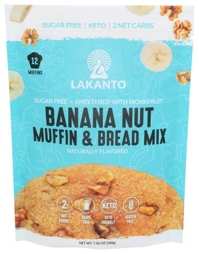 Lakanto - Banana Nut Muffin Mix, 6.77 Oz | Pack of 8