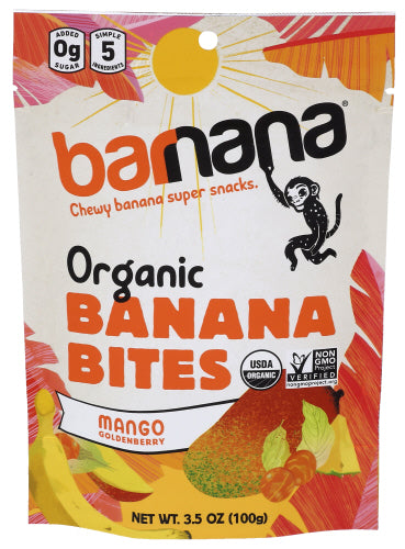 Barnana - Organic Chewy Banana Bites Mango Goldenberry- 3.5 Oz - Pack of 12