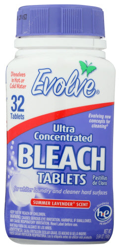 Evolve - Ultra Concentrated Bleach Tablets Summer Lavender Scent, 32 Tablets | Pack of 6