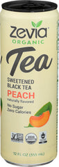 Zevia - Organic Black Peach Tea, 12 Fl Oz | Pack of 12