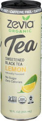 Zevia - Organic Black Lemon Tea Caffeine Free, 12 Fl Oz | Pack of 12