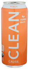 Clean Cause - Yerba Mate Energy Drink Peach, 16 oz - Pack of 12