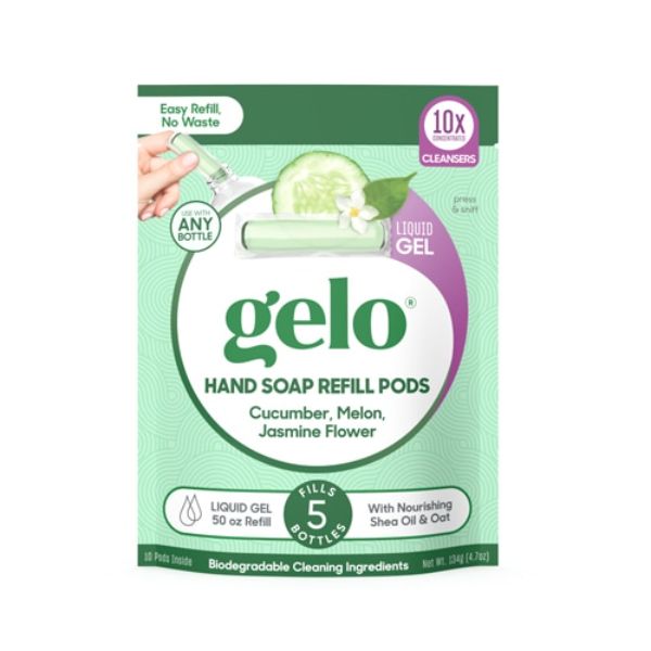 Gelo - Hand Soap Refill Pods Cucumber Melon Jasmine Flower, 4.7 Oz