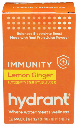 Hydrant - Immunity Drink Mix Lemon Ginger, 12EA