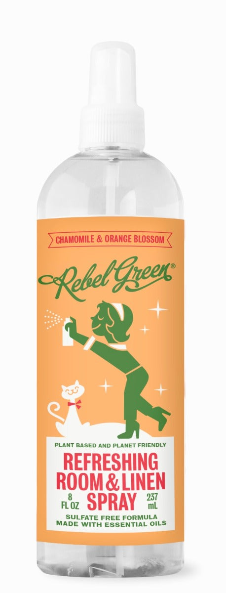 Rebel Green - Organic Room Linen Spray, 8 Oz | Pack of 8