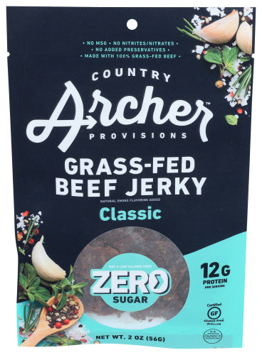 Country Archer - Zero Sugar Classic Beef Jerky , 2oz  - Pack of 12