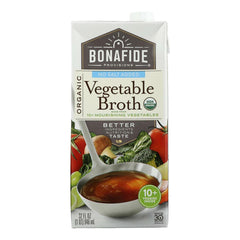 Bonafide Provisions - Broth Vegetable No Salt, 32 OZ | Pack of 6